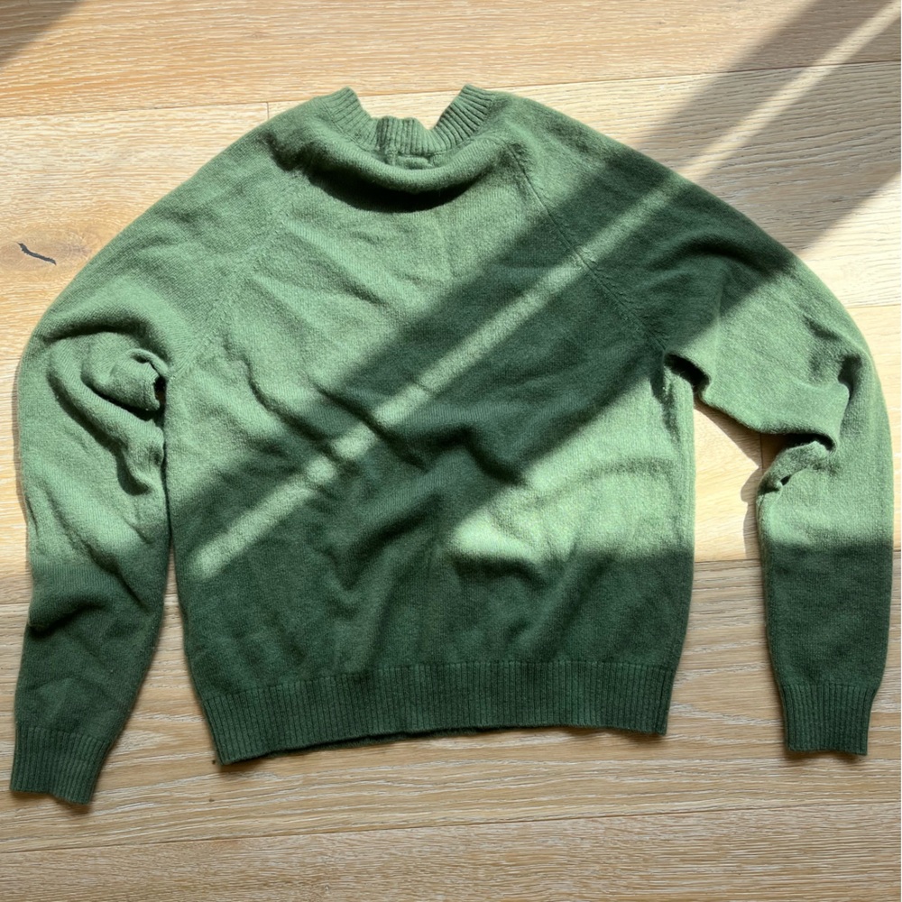 Minnie Rose Olive Green Cashmere Sweater Size XS